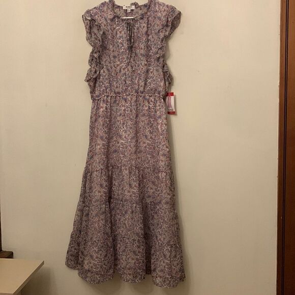 B B Dakota floral tiered sheer maxi dress Size XL New - Picture 1 of 13